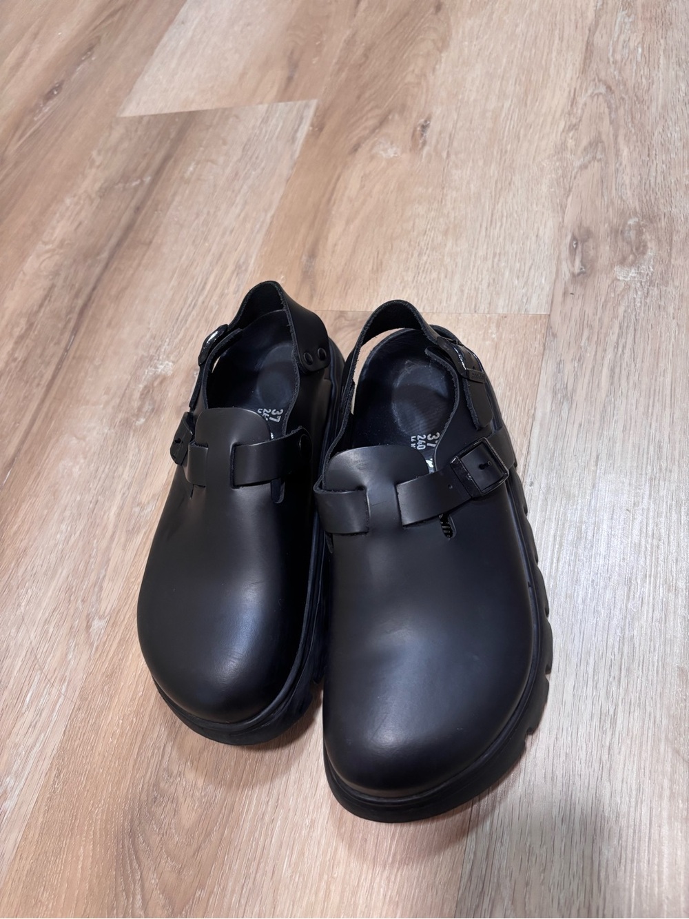 Birkenstock Tokio Pap Chunky Black Leather Exquisite Nar Select Size 37
